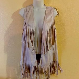 Suede fringe vest